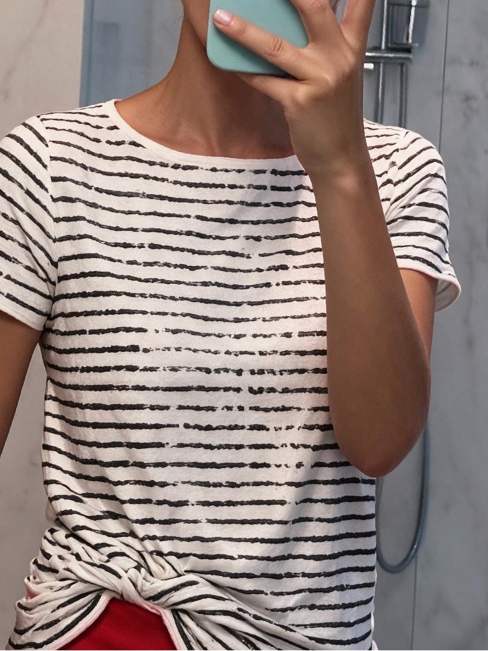 JCrew sequence Striped Black and White Women's Top
